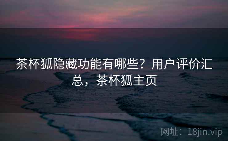 茶杯狐隐藏功能有哪些?用户评价汇总,茶杯狐主页 茶杯狐隐藏功能有哪些?用户评价汇总,茶杯狐主页